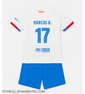 Barcelona Marcos Alonso #17 Replika Bortatröja Barn 2023-24 Kortärmad (+ Korta byxor)